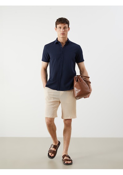 Lcw Vision Bej Regular Fit Dokulu Erkek Şort