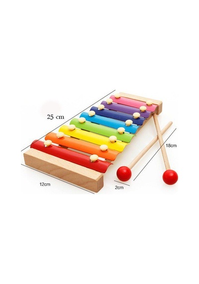 Ksilofon Eğitici Ahşap Sesli Selefon Oyuncak Vurmalı Müzik Aleti