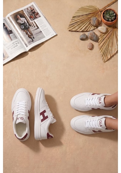Ayakkabı Fuarı Elit Asqla1457 Kadın Klasik Sneaker Beyaz