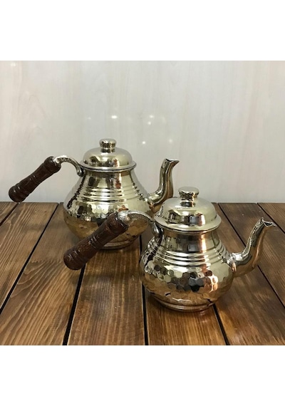 Dövme Bakır Çaydanlık Küçük Boy, B15022 Gümüş