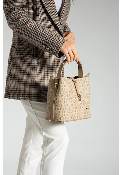Just Polo Kadın Orijinal 4 Bölmeli Lüks El & Omuz Çantası Shoulder Bag Ebat: 25x25 Cm Vizon 74301768