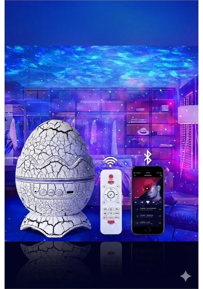 Bluetooth Hoparlörlü Rgb Gece Lambası Dinazor Yumurtası Işıklı, Uzaktan Kumandalı Dekor Lamba Belirtilmemis