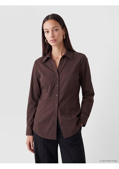 Lcw Everyday Kahverengi Regular Fit Kadın Gömlek