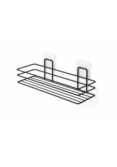Dyrıs Siyah Metal Duş Rafı 29 Cm Vakumlu Yapışkanlı Banyo Şampuanlık Organizer
