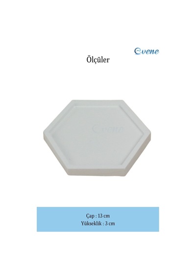 Dekoratif Kase Takı Kutusu Yüzük Kolye Kutusu Mum Tabağı Takı Organizer Altıgen Model - Beyaz