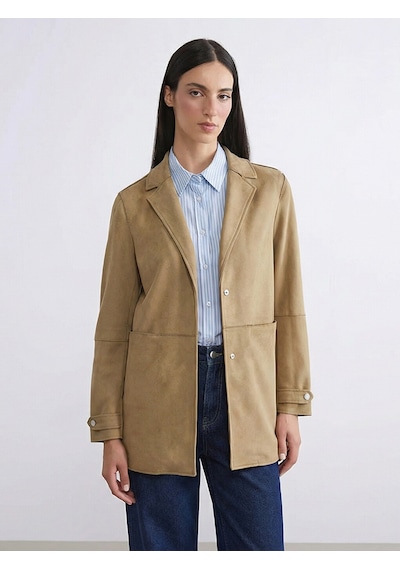 Lcw Modest Haki Kadın Süet Blazer Ceket