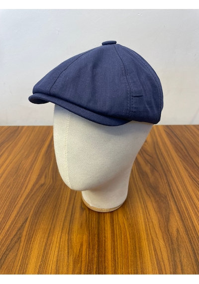 Hamze Peaky Blinders Tommy Shelby Model Keten Kasket Şapka Lacivert