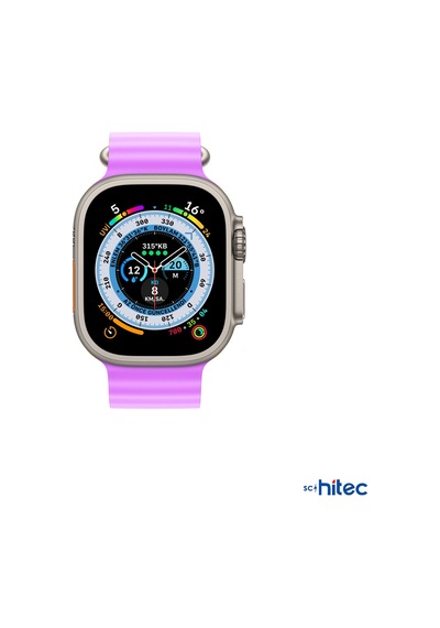 Schitec 42-49mm Yeni Nesil Apple Uyumlu  Watch Akıllı saat kordon silikon Mor
