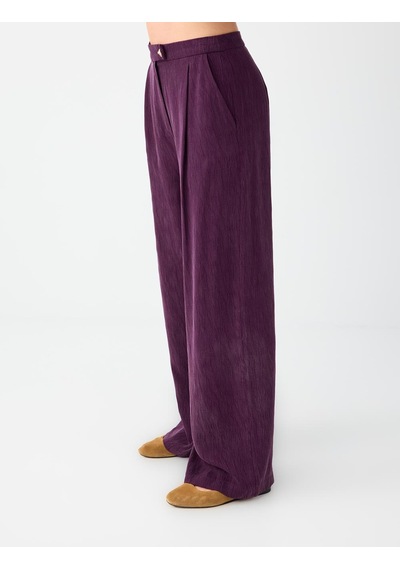 Jimmy Key Bordo Metal Düğme Detaylı Rahat Kesim Pantolon 6ww188114562