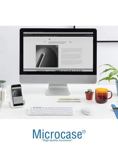 Microcase Apple Uyumlu iPad  Pro 13 2025 Tablet İçin Bluetooth Klavye + Mouse + Tablet Standı - Al4514 Beyaz Lazer