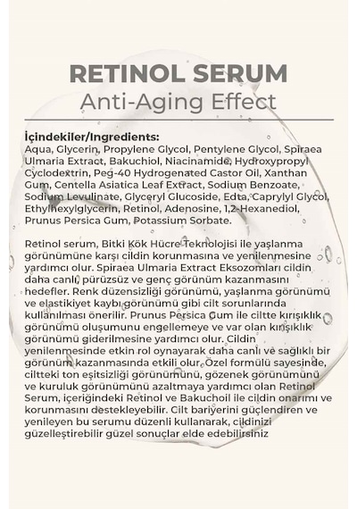 Clynoxe Retinol Serum, Gece Serumu, Vitamin A Serum, 30 Ml