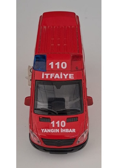 Can Oyuncak - Metal Işıklı Sesli İtfaiye Arabası 5,5 Cm X 14 Cm