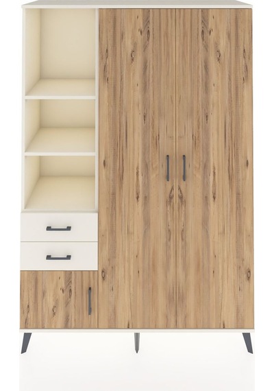Hyperion Dolap 5 Raflı 2 Çekmeceli Tek Askılı 132x44x195 Ayta... Aytaşı