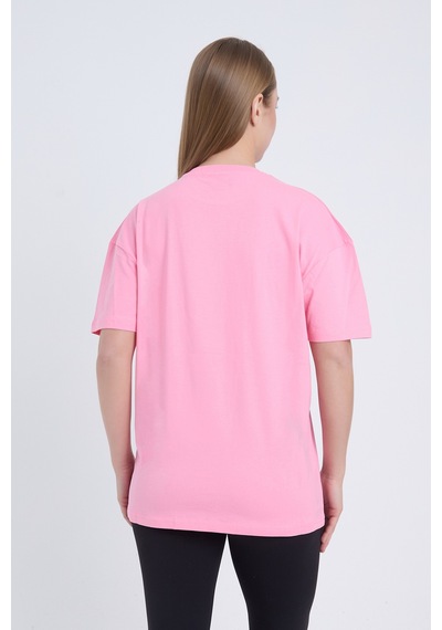 Velvoria Oversize Kadın Hello Summer Baskılı Pembe Renk T-shirt