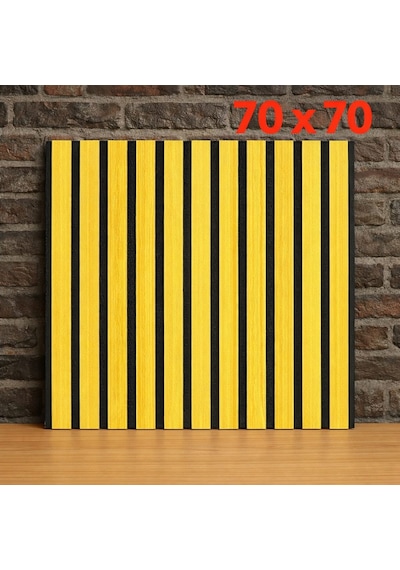 6 Adet 70x70 Ölçülerinde Kabartmalı 3d Kendinden Yapışkanlı Pvc Esnek Duvar Paneli Açık Sarı