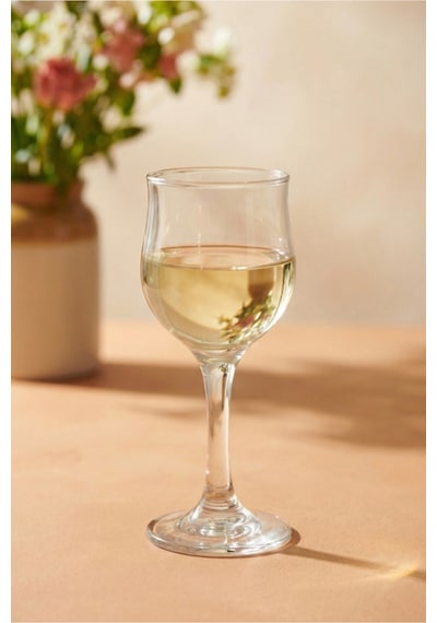 Lav Nevakar Cam Beyaz Şarap Kadehi 6'lı 200 ml Ayaklı (Meşrubat/Su Bardağı)