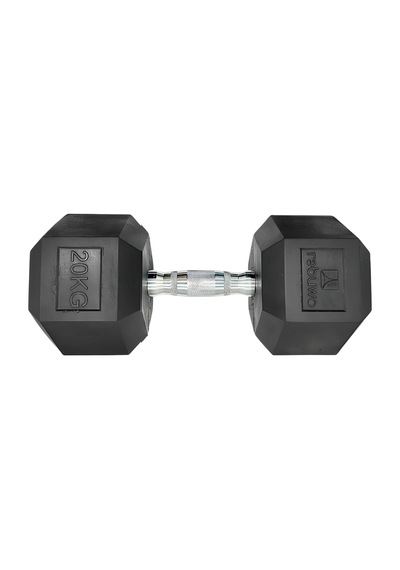 Rebuwo 20 KG 1 Adet Hex Dambıl Kauçuk Altıgen Dambıl Hex Dumbbell