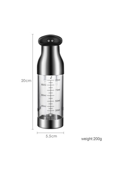 Çift Bölmeli Püskürtmeli Sprey Yağlık Ve Sirkelik, 200 Ml Kapasite, Paslanmaz Çelik Metal Tasarım Çok Renkli