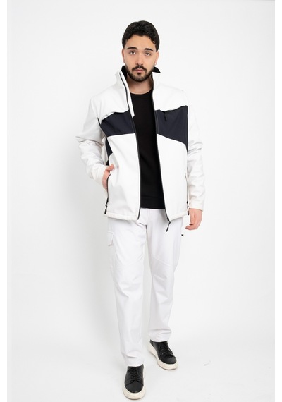 Dasüniforma Softshell Polarlı Geçirmez İkili Takım Pantolon Ve Mont Su Ve Rüzgar Geçirmez Kışlık Unisex Takım Beyaz