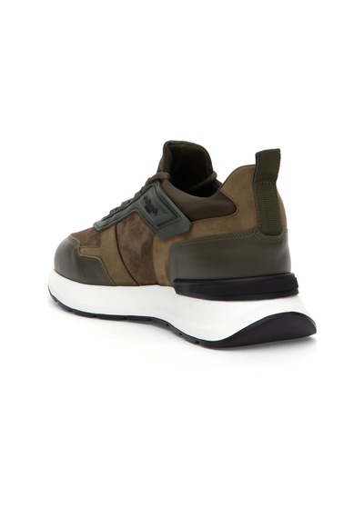 Cacharel Haki %100 Deri Sneaker Ayakkabı Yesıl