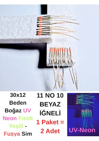 Ea genset İstavrit Çaparisi 30x12 11 No 10 Beyaz İğneli 2li Paket
