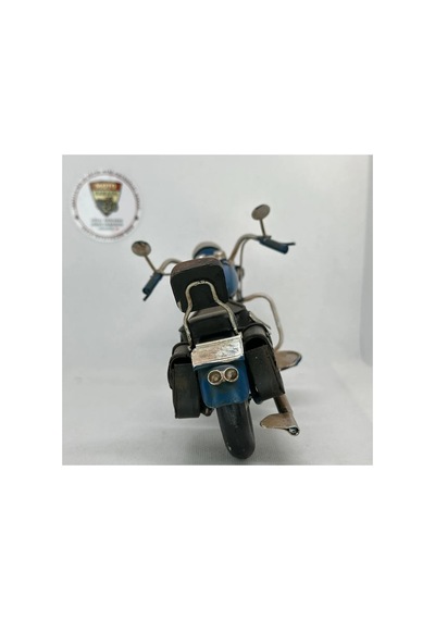 El Yapımı Lacivert &amp Siyah Sissy Barlı Chopper Metal Motosiklet Biblosu Retro Cruiser Figür