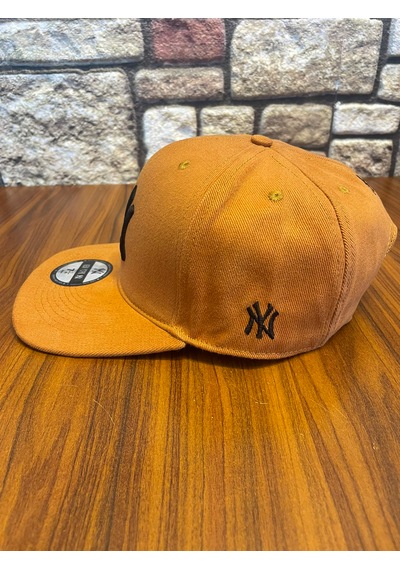 Hamze Ny Newyork Nakışlı Hiphop Snapback Rapper Drip Şapka Cap Taba
