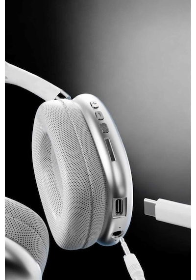 Mey İthalat P9 Air Max Kablosuz 5.0 Mikrofonlu Bluetooth Kulaklık Beyaz Yüksek Ses Kaliteli