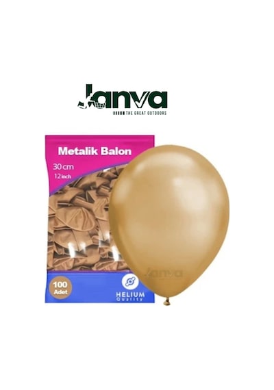 Büyük Boy 12 İnç Parlak Metalik Balon Parti Doğum Günü Gösteri 100 Adet Gold