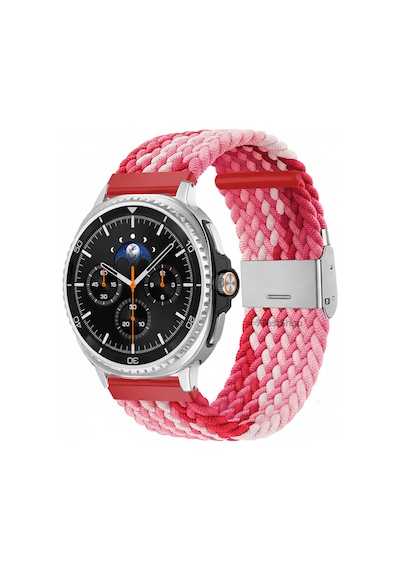 Samsung Galaxy Watch 8 40mm / 44mm / 46mm Classic Uyumlu Metal Clips Kumaş Örgü Akıllı Saat Kordon