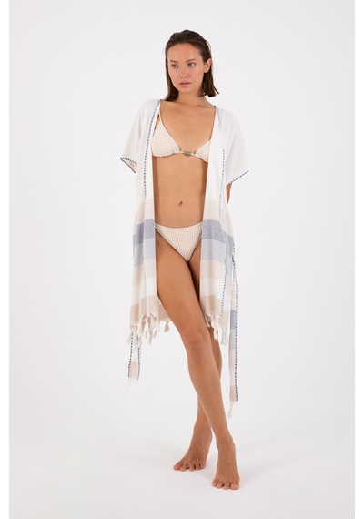 Dokubba - Kimono - Peştemal Kimono - Mikanos Kimono Beyazbej Beyazbej