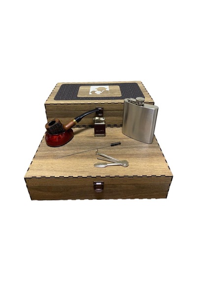 Pipsan Ahlat Ağacı Pipo 7 Oz Çelik Mataralı Set 605750-509255