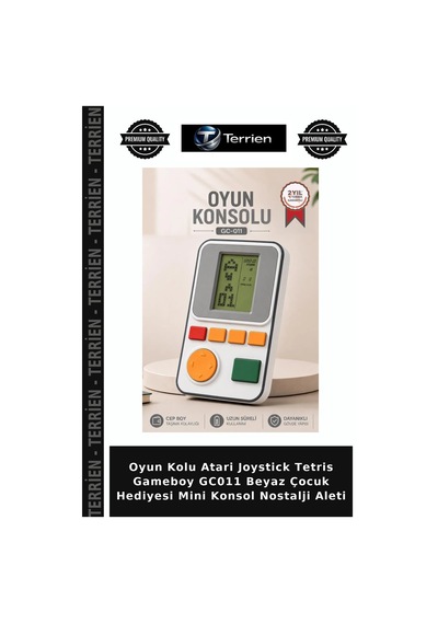 Oyun Kolu Atari Joystick Tetris Gameboy Gc011 Beyaz Çocuk Hediyesi Mini Konsol Nostalji Aleti