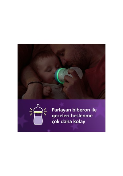 Doğal Tepkili Gece Biberonu 260 Ml No:3 Karanlıkta Parlar Scy903/81