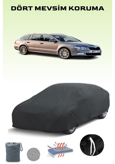 Siyah, Skoda Superb Combı 2009 - 2013, Araba Brandası, Oto Örtüsü, Araba Çadırı Siyah