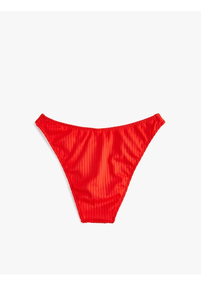 Koton Dokulu Brazilian Bikini Altı Asimetrik Bel Kırmızı 4sak00098mm Kırmızı