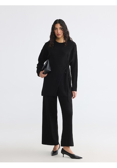 Lcw Modest Siyah Bisiklet Yaka Kadın Triko Tunik