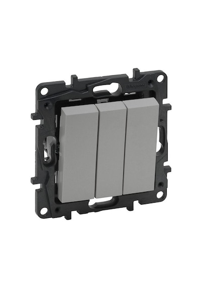Legrand 768203 Üçlü Anahtar Alüminyum Renk Raventi  Serisi