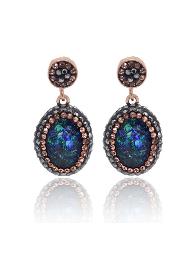 Mistik Topaz Ve Swarovski Taşlı 925 Ayar Gümüş Kadın Üçlü Set 201025577
