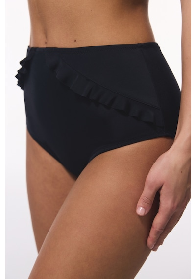 Penti Siyah New High Ruffle Yüksek Bel Bikini Altı