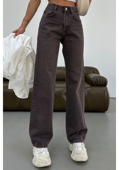 Balenbi Kadın Yüksek Bel Jean Yıkamalı Geniş Paça Wide Leg Kot Pantolon 1242 Kahverengi W129 Balenbi Kadın Yüksek Bel Jean Yıkamalı Geniş Paça Wide Leg Kot Pantolon 1242 Kahverengi W129