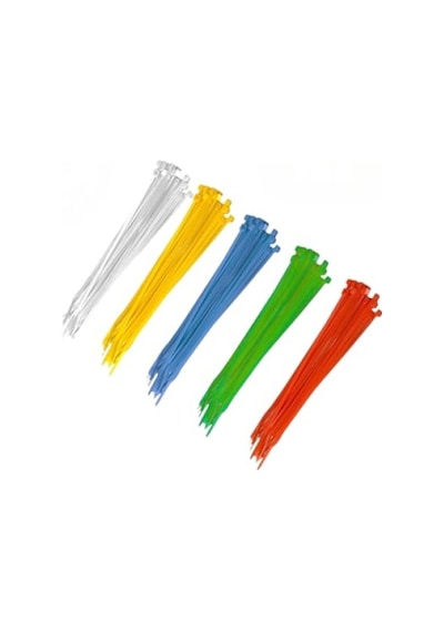 Plastik Kablo Bağı Klipsi - 100 Adet Karışık Renk Seti