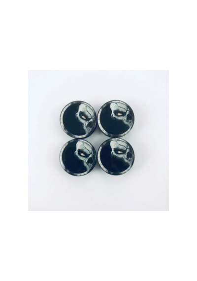 Trobus Jant Göbek Kapağı Kuru Kafa Ghost Damla Geçmeli 4'lü Set 55/58 Mm Siyah