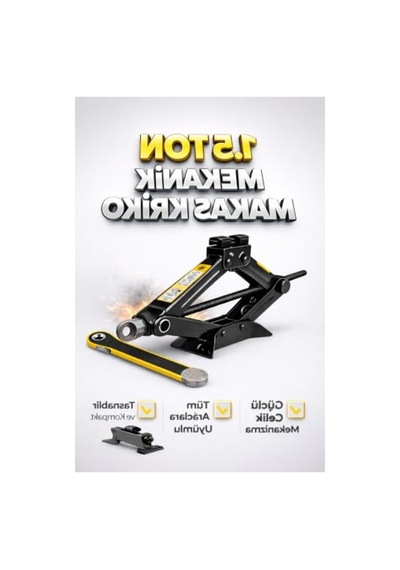 1.5 Ton Mekanik Makas Kriko, Siyah Renk Seçeneği İle Pratik