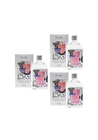 Pomellos 80 Derece Keukenhof Bahçeleri & Pembe Orkide Kolonya Cam Şişe 250 ML x 3