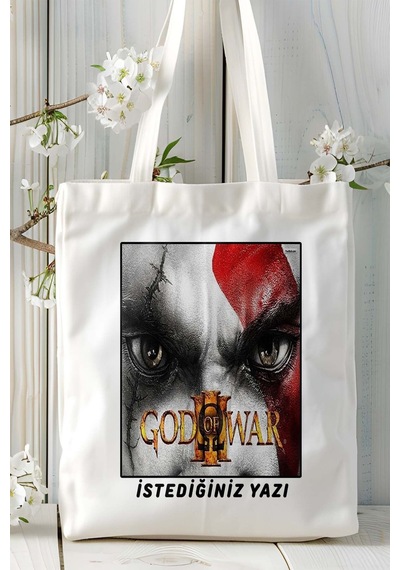 Art Hediye God Of War Oyun Baskılı Omuz Çanta Kişiye Özel Model 8 Çok Renkli