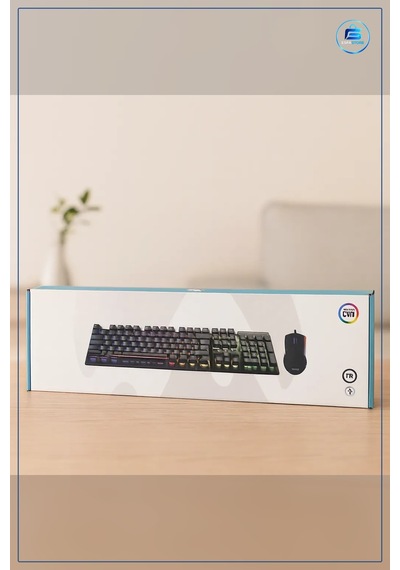Kablolu Rgb Oyuncu Klavye Mouse Seti Siyah Usb Bağlantılı Işıklı Optik