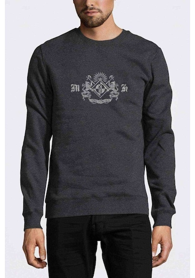 Machine Head Baskılı Füme Antrasit Erkek Örme Sweatshirt (528610523)