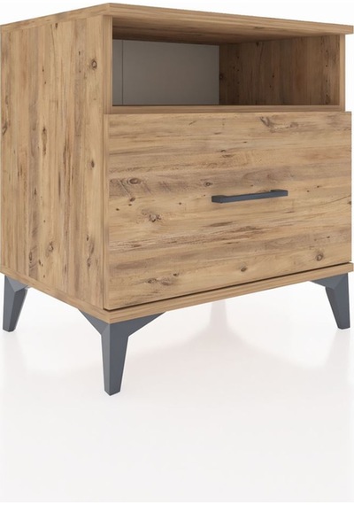 Hyperion Komodin Tek Raflı Tek Çekmeceli 60x44x64 Çam-çam Çam