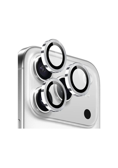 Forzacase Apple Uyumlu iPhone 17 Pro Max İle Kamera Camı Lens Koruyucu Halka Seti - Fc381 Gümüş